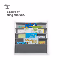 LIVIVO Children Bookshelf Bookcase - Sling Storage Rack Organiser