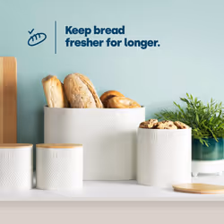 LIVIVO 5-Piece Bamboo Lid Kitchen Storage Canister Set - White