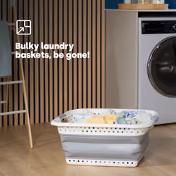 LIVIVO Collapsible Laundry Basket - Grey