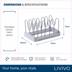 LIVIVO Saucepan Lid Organiser and Plate Drying Rack - Additional view 4