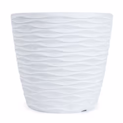 LIVIVO Set of 2 Indoor Plastic Plant Pots - 18cm - WHITE