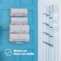 LIVIVO 2-in-1 Towel Rack - Over Door/Wall Mounted