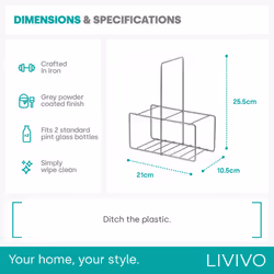 LIVIVO Milk Crate Bottle Holder - 2 BOTTLE HOLDER - Additional view 4