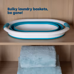 LIVIVO Collapsible Laundry Basket - Flower Pattern, Turquoise