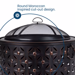 LIVIVO ROMBO 2-in-1 Outdoor Fire Pit & BBQ Grill - Additional view 5