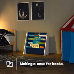 LIVIVO Children Bookshelf Bookcase - Sling Storage Rack Organiser