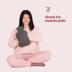 LIVIVO 2L Hot Water Bottle Body Warmer with Pocket - Knitted Grey