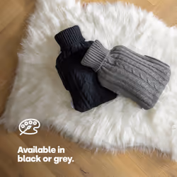 LIVIVO 2L Hot Water Bottle Body Warmer with Pocket - Knitted Grey - Additional view 6
