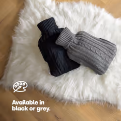 LIVIVO 2L Hot Water Bottle Body Warmer with Pocket - Knitted Black - Additional view 5
