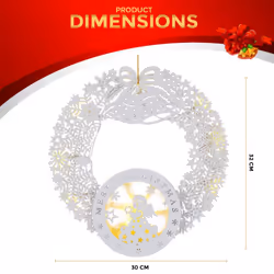 LIVIVO Large Christmas 13 LED Wooden Silhouette Animated Outdoor Xmas Decoration Lights