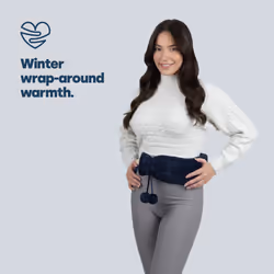 LIVIVO 2L Long Hot Water Bottle - Navy with Pompom - Additional view 5