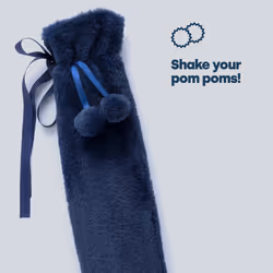 LIVIVO 2L Long Hot Water Bottle - Navy with Pompom - Additional view 7