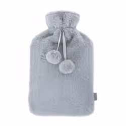 LIVIVO 2L Soft Fluffy Hot Water Bottle with Cover - Grey