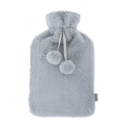 LIVIVO 2L Soft Fluffy Hot Water Bottle with Cover - Grey