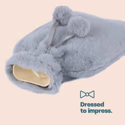 LIVIVO 2L Soft Fluffy Hot Water Bottle with Cover - Grey