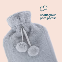 LIVIVO 2L Soft Fluffy Hot Water Bottle with Cover - Grey - Additional view 5