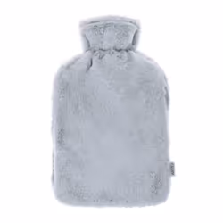 LIVIVO 2L Hot Water Bottle Body Warmer with Pocket -  Faux Fur Grey