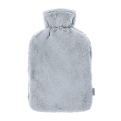 LIVIVO 2L Hot Water Bottle Body Warmer with Pocket -  Faux Fur Grey