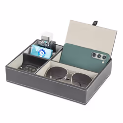 LIVIVO 5-Compartment Leather Organiser Tray