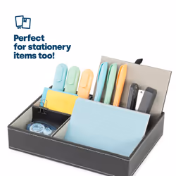LIVIVO 5-Compartment Leather Organiser Tray