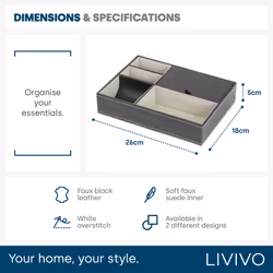 LIVIVO 5-Compartment Leather Organiser Tray - Additional view 4