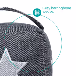 Fabric Cube Door Stop - Decorative Doorstop Stopper with Handle