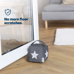 Fabric Cube Door Stop - Decorative Doorstop Stopper with Handle