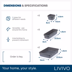 LIVIVO 8-Piece Drawer Divider Set - Grey - Additional view 5