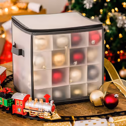 LIVIVO 64 Baubles Storage Box Christmas Xmas Tree Decoration Organiser 64 Bauble Decor