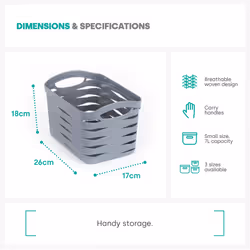 LIVIVO Handy Storage Basket - Plastic Crate for School, Office & Kitchen - 7L Small - Additional view 4