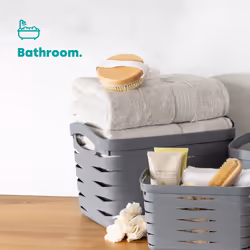 LIVIVO Handy Storage Basket - Plastic Crate for School, Office & Kitchen - 22L  Large