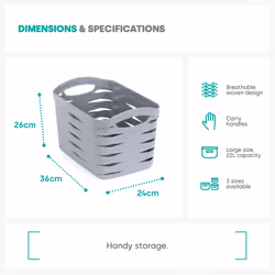 LIVIVO Handy Storage Basket - Plastic Crate for School, Office & Kitchen - 22L  Large - Additional view 4