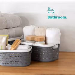 LIVIVO 1Pc Plastic Storage Basket - Grey - 8L