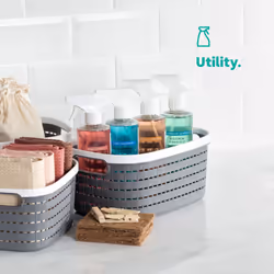 LIVIVO 1Pc Plastic Storage Basket - Grey - 8L
