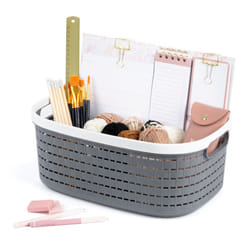 LIVIVO 1Pc Plastic Storage Basket - Grey - 14L