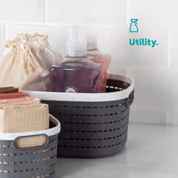 LIVIVO 1Pc Plastic Storage Basket - Grey - 14L