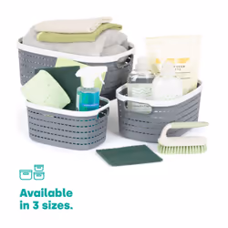 LIVIVO 1Pc Plastic Storage Basket - Grey - 14L - Additional view 7