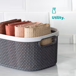 ) LIVIVO Handy Grey Storage Basket - 8L (30X21X13.5CM