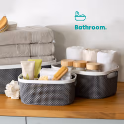) LIVIVO Handy Grey Storage Basket - 8L (30X21X13.5CM