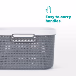 ) LIVIVO Handy Grey Storage Basket - 14L (37X25.5X15CM - Additional view 5