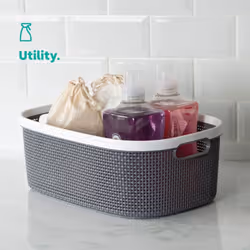 ) LIVIVO Handy Grey Storage Basket - 22L (44.5X30.5X16.5CM