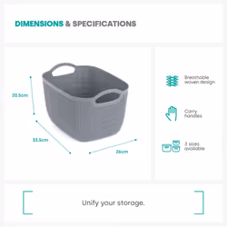 ) LIVIVO Plastic Storage Baskets - 17L (33.5X26X20.5CM - Additional view 4