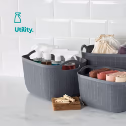 ) LIVIVO Plastic Storage Baskets - 25L (38X28.5X23.5CM