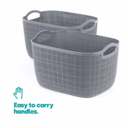 ) LIVIVO Plastic Storage Baskets - 25L (38X28.5X23.5CM - Additional view 4