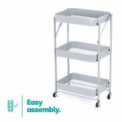 LIVIVO 3 Tier Kitchen Trolley Cart Slim Rolling Storage Rack - GREY