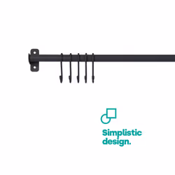 LIVIVO Kitchen Saucepan Lid Hooks Tool Utensils Holder Hanging Rail Rack Wall Mounted - HANGING STORAGE RAIL 50CM -  BLACK - Additional view 5