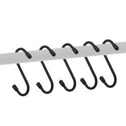 LIVIVO Kitchen Saucepan Lid Hooks Tool Utensils Holder Hanging Rail Rack Wall Mounted - 5PC 'S' HOOKS - BLACK