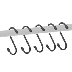 LIVIVO Kitchen Saucepan Lid Hooks Tool Utensils Holder Hanging Rail Rack Wall Mounted - 5PC 'S' HOOKS - GREY