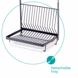 LIVIVO Kitchen Saucepan Lid Hooks Tool Utensils Holder Hanging Rail Rack Wall Mounted - DISH RACK - BLACK - Additional view 5