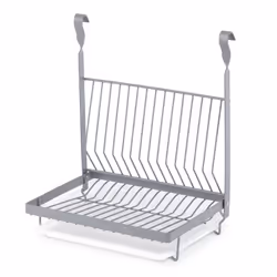 LIVIVO Kitchen Saucepan Lid Hooks Tool Utensils Holder Hanging Rail Rack Wall Mounted - DISH RACK - GREY